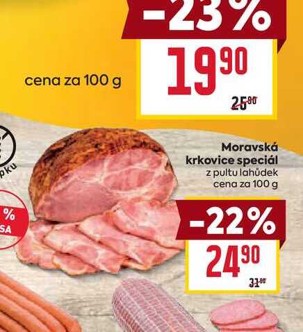 Moravská krkovice speciál z pultu lahůdek cena za 100 g