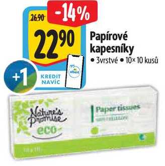 Papírové kapesníky, 10x 10 kusů 