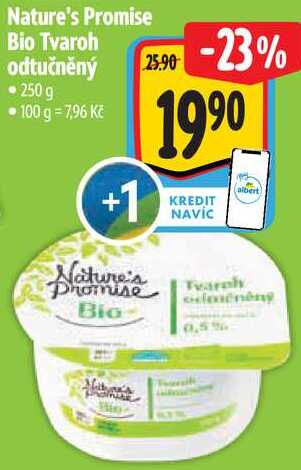 Nature's Promise Bio Tvaroh odtučněný, 250 g