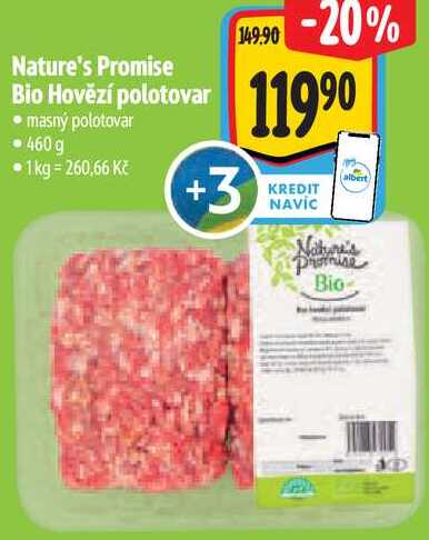 Nature's Promise Bio Hovězí polotovar, 460 g