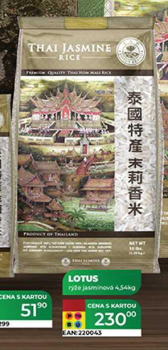 LOTUS rýže jasminová 4,54kg 