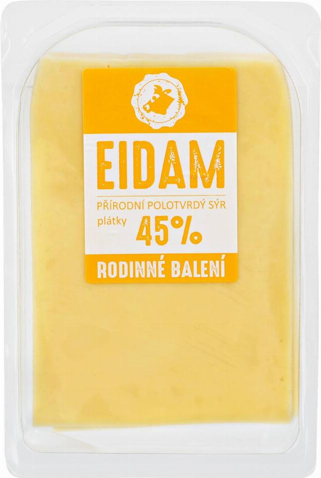 Eidam 45% plátky, rodinné balení