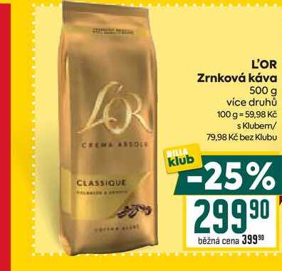 L'OR Zrnková káva 500 g 