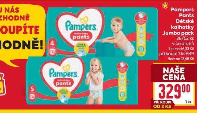 Pampers Pants Dětské kalhotky Jumbo pack 38/52 ks