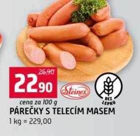 PÁREČKY S TELECÍM MASEM 100g