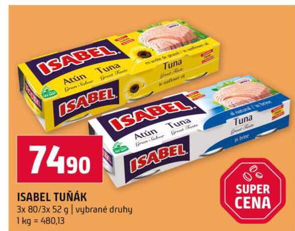 ISABEL TUŇÁK 3x 80/3x 52 g vybrané druhy