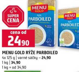 MENU GOLD RÝŽE PARBOILED 4x 125 g varné sáčky