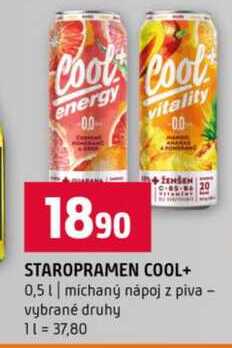 STAROPRAMEN COOL+ 0,5l míchaný nápoj z piva vybrané druhy