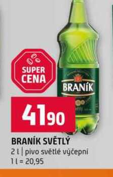 BRANÍK SVĚTLÝ 2l pivo světlé výčepni
