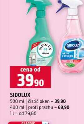 SIDOLUX 500 ml čistič oken 400 ml proti prachu