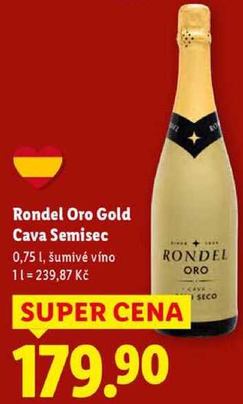 Rondel Oro Gold Cava Semisec, 0,75 l
