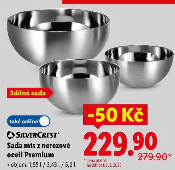 Sada mís z nerezové oceli Premium 