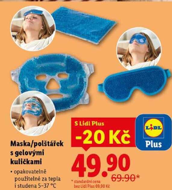 Maska/polštářek s gelovými kuličkami 