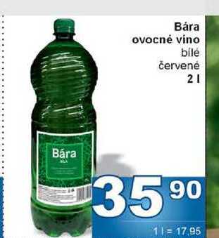 Bára ovocné víno bílé červené 2l