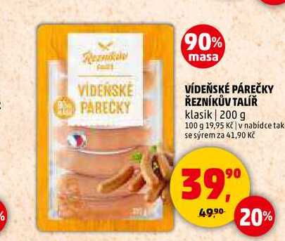 VÍDEŇSKÉ PÁREČKY ŘEZNÍKŮV TALÍŘ, 200 g 