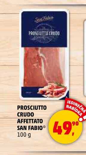 PROSCIUTTO CRUDO AFFETTATO SAN FABIO, 100 g 