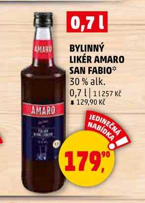 BYLINNÝ LIKÉR AMARO SAN FABIO, 0,7 l