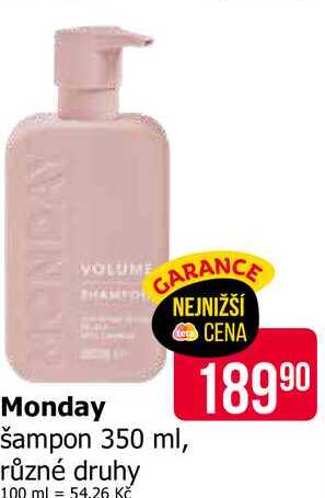 Monday šampon 350 ml, různé druhy 