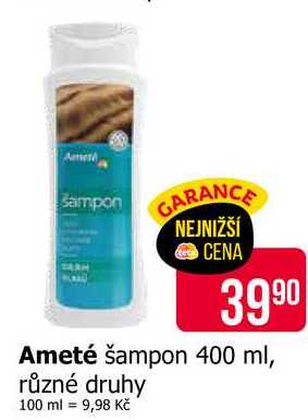 Ameté šampon 400 ml, různé druhy