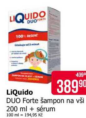 LIQUIDO DUO Forte šampon na vši 200 ml + sérum 100 ml 