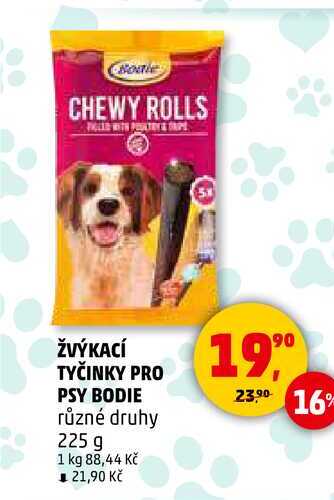 ŽVÝKACÍ TYČINKY PRO PSY BODIE, 225 g