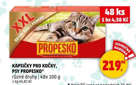 KAPSIČKY PRO KOČKY, PSY PROPESKO, 48x 100 g 