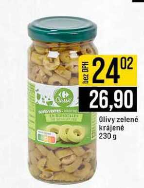 Olivy zelené krájené 230 g 