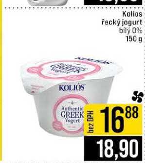 Kolios řecký jogurt bily 0% 150 g