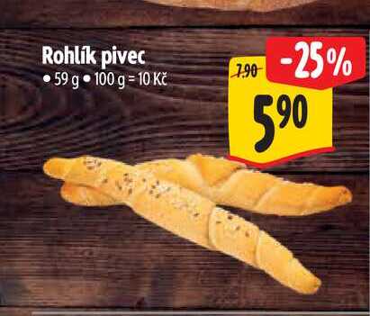 Rohlík pivec 59 g