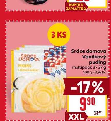 Srdce domova Vanilkový puding multipack 3× 37 g  
