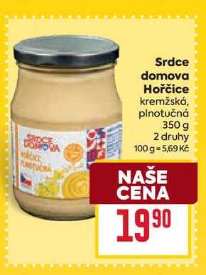Srdce domova Hořčice kremžská, plnotučná 350 g