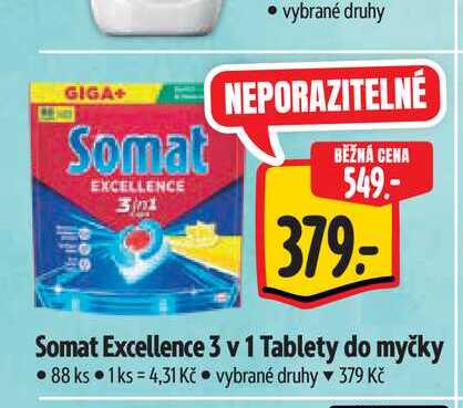  Somat Excellence 3 v 1 Tablety do myčky  88 ks 