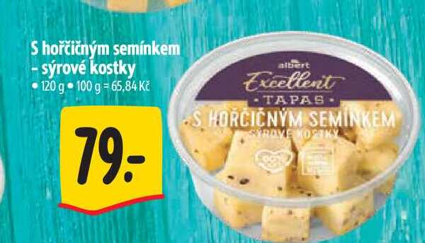 S hořčičným semínkem - sýrové kostky 120 g 