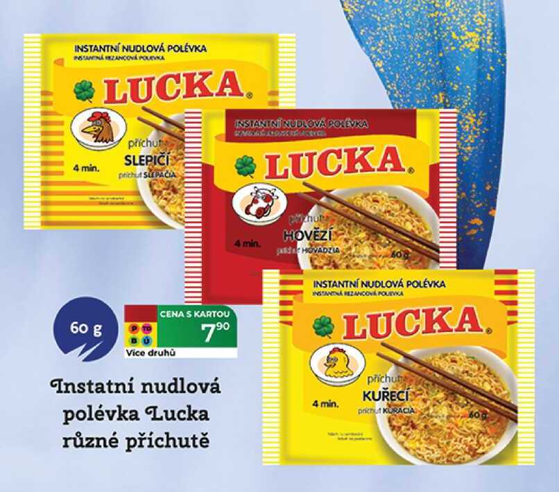 Instatní nudlová polévka Lucka různé příchutě