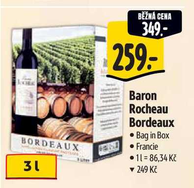 Baron Rocheau Bordeaux Bag in Box Francie 3 l