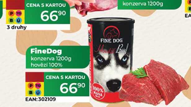 FineDog konzerva 1200g hovězí