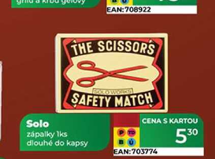 Solo zápalky 1ks dlouhé do kapsy