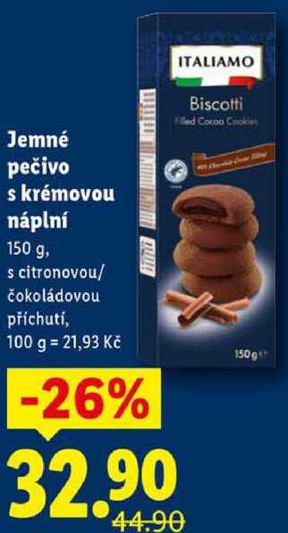 Jemné pečivo s krémovou náplní, 150 g