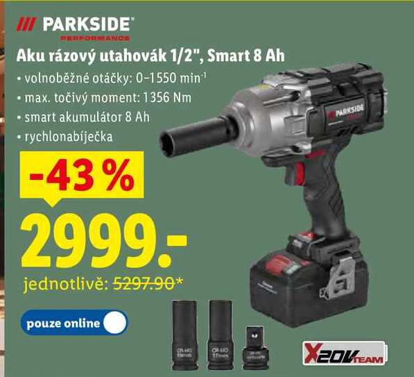 Aku rázový utahovák 1/2", Smart 8 Ah 