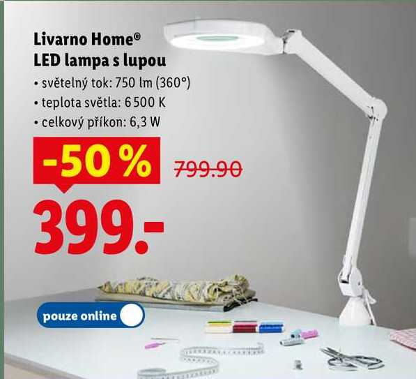 Livarno Home LED lampa s lupou