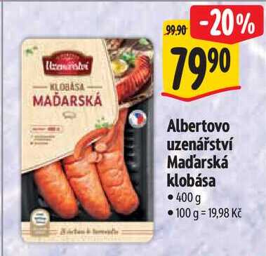 Albertovo uzenářství Maďarská klobása, 400 g 