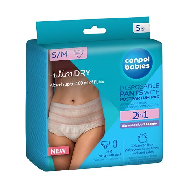 Canpol babies Jednorázové poporodní kalhotky s vložkou 2v1 S/M