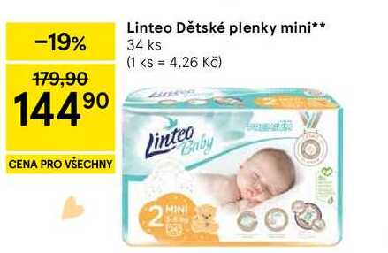 Linteo Dětské plenky mini, 34 ks 