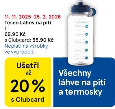Tesco Láhev na pití, 1 l 