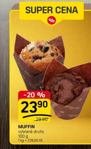 MUFFIN vybrané druhy 100 g 