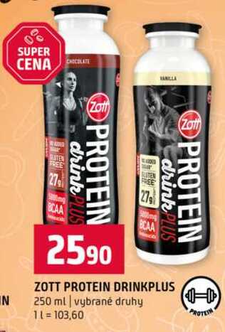 ZOTT PROTEIN DRINKPLUS 250 ml vybrané druhy 
