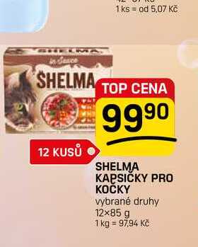 SHELMA KAPSIČKY PRO KOČKY vybrané druhy 12×85 g 