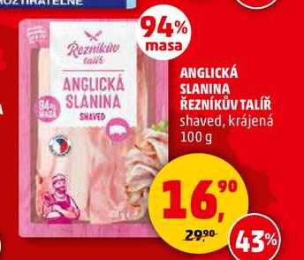 ANGLICKÁ SLANINA ŘEZNÍKŮV TALÍŘ, 100 g 