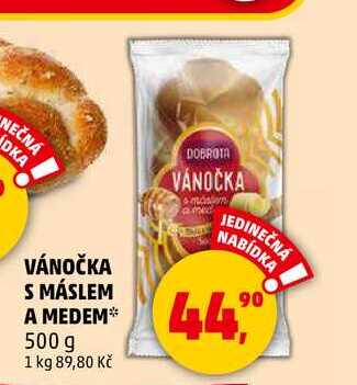 VÁNOČKA S MÁSLEM A MEDEM, 500 g
