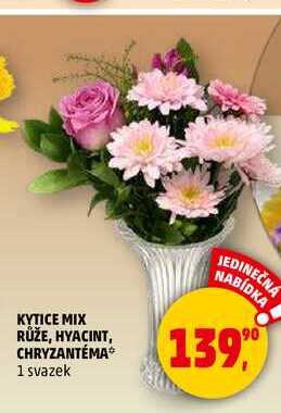 KYTICE MIX RŮŽE, HYACINT, CHRYZANTÉMA, 1 svazek